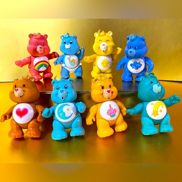 CARE BEARS VTG 80’s COLLECTIBLE BUNDLE OF 8 POSABLE CARE BEARS by KENNER 3.5” - Picture 13 of 16
